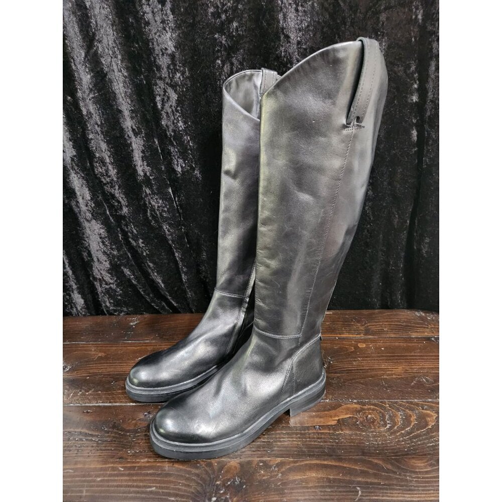 Sam Edelman Fable Black Leather Tall Boot/Sz 5.5M